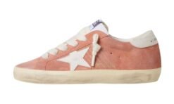 Super-Star In Camoscio Corallo Con Bianco