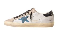 Super-Star Con Tela Azzurro Chiaro E Tallone Nero